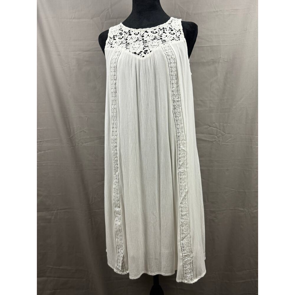 Old Navy White Midi Dress with Lace Neck, Size M - Picture 8 of 8